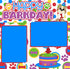 Happy Barkday Dog Birthday (2) - 12 x 12 Premade, Printed Scrapbook Pages by SSC Designs
