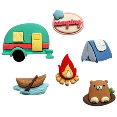 Outdoor Collection Camping Scrapbook Buutons by Shelly's Buttons - 6 Pieces