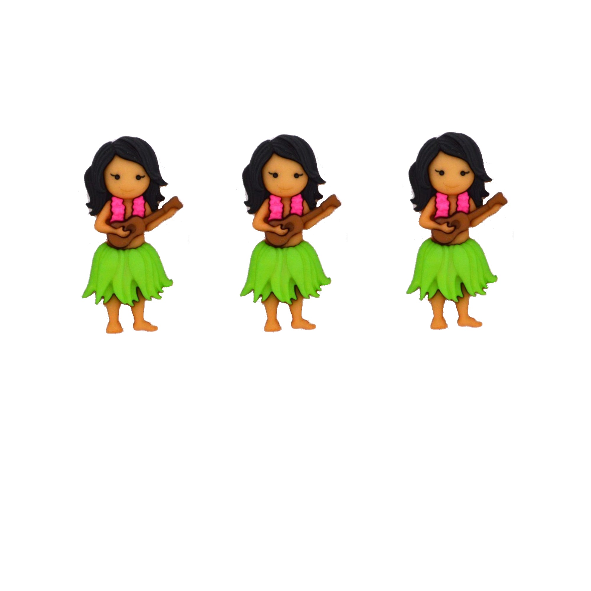 Dress It Up Collection Aloha Hawaiian Luau Dancers Scrapbook Buttons by Jesse James Buttons
