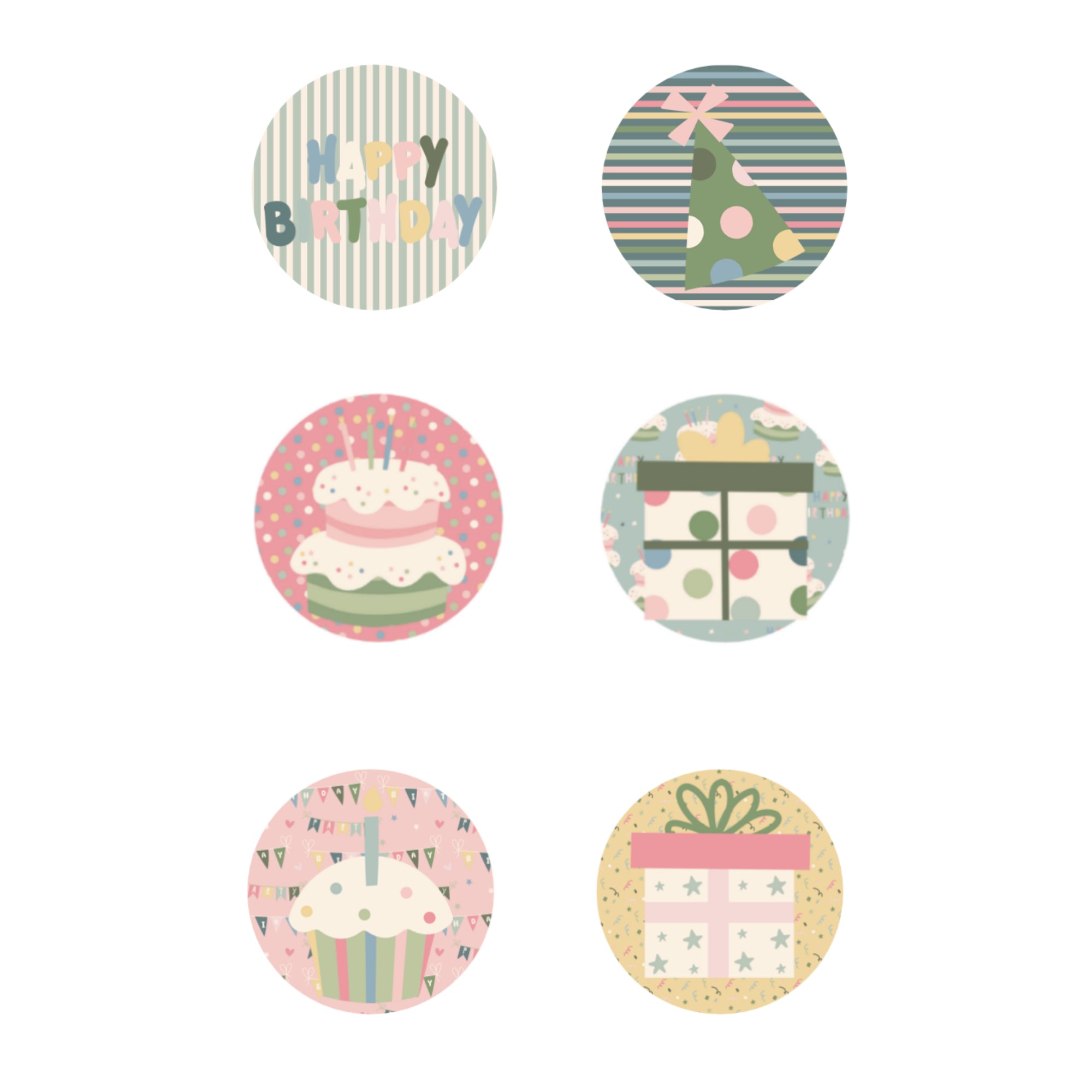 Happy Birthday Collection Button Bubbles 1" Self-Adhesive Scrapbook Embellishments by MH Flair & More