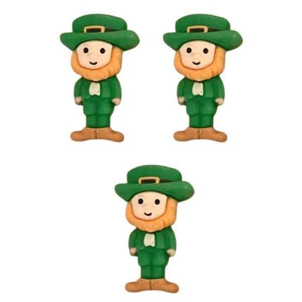 Lucky Days Collection St. Patrick's Day Leprechaun Scrapbook Buttons by Shelly's Buttons - 3 pieces