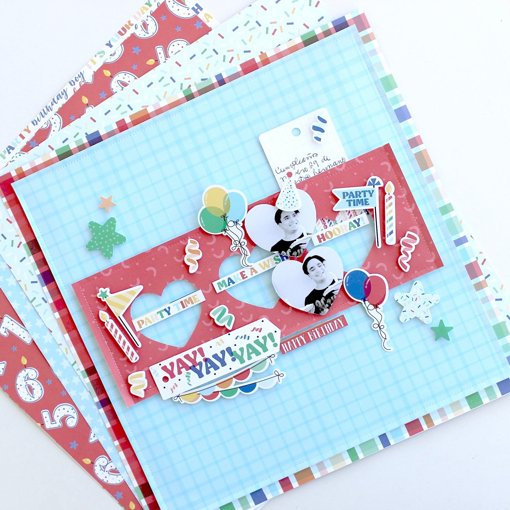 Make a Wish Birthday Boy Collection Birthday Phrases 12 x 12 Double-Sided Scrapbook Paper by Echo Park Paper (Copy)