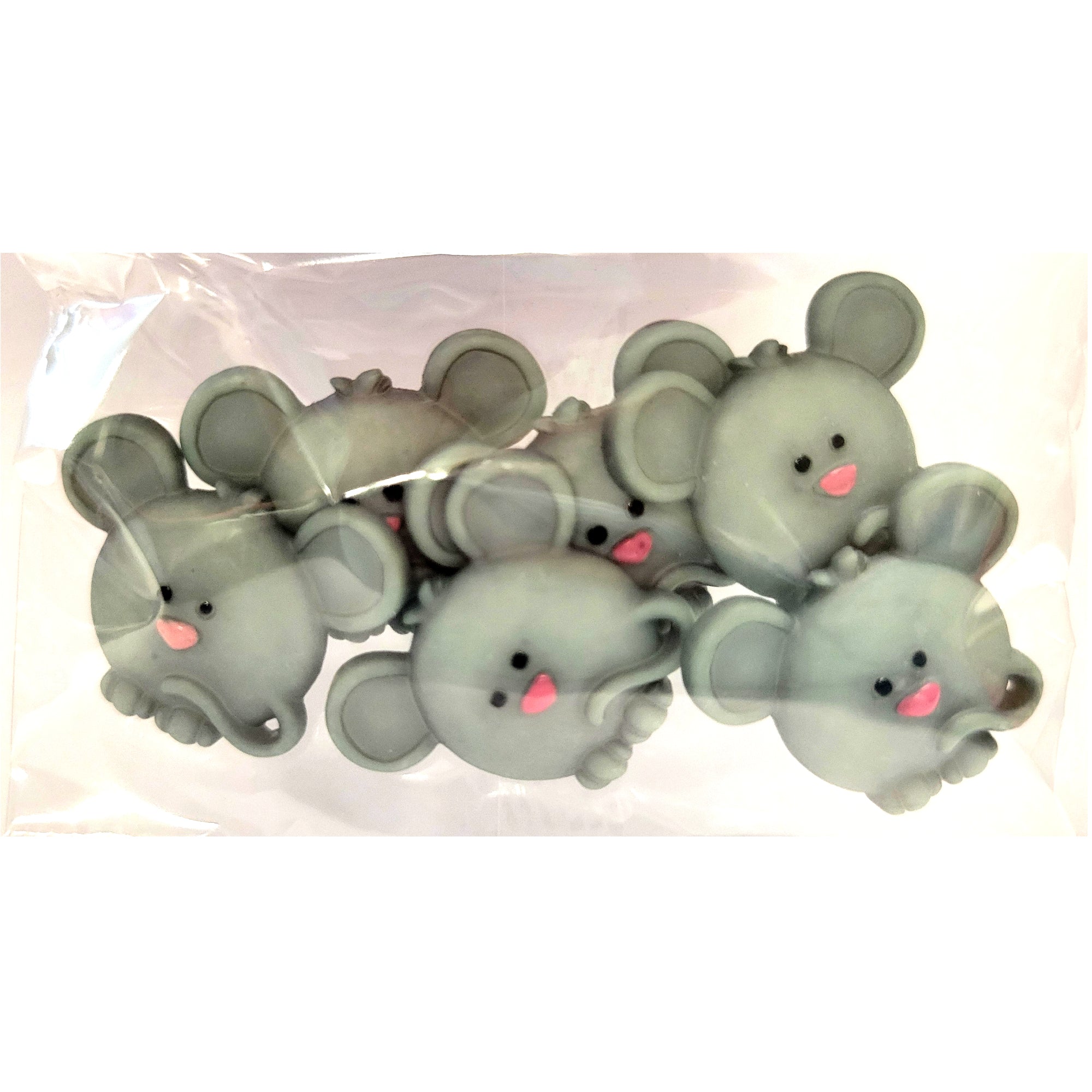 Dress It Up Collection Mouse Smiles Scrapbook Buttons by Jesse James Buttons - 6 pieces