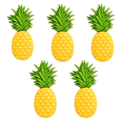 Tropical Fruit Pineapple Scrapbook Buttons by Shelly's Buttons - 5 Pieces