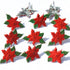 Christmas Poinsettia Scrapbook Brads  by Eyelet Outlet - Pkg. of 12