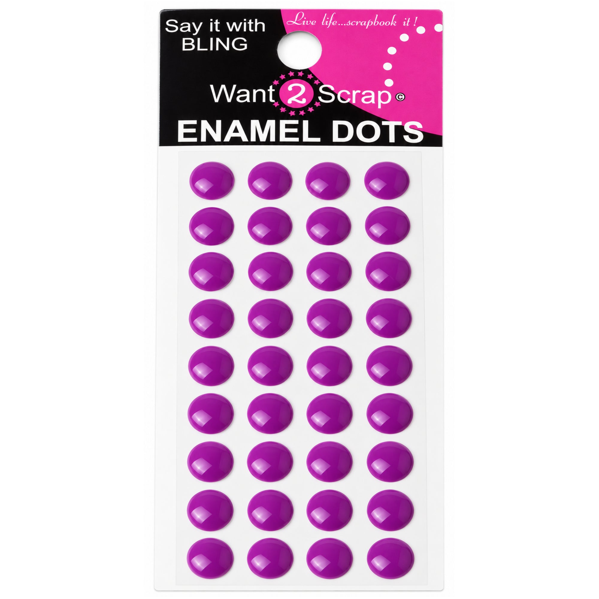 Say It With Bling Collection Purple Enamel Dots Self-Adhesive Scrapbook Bling by Want 2 Scrap