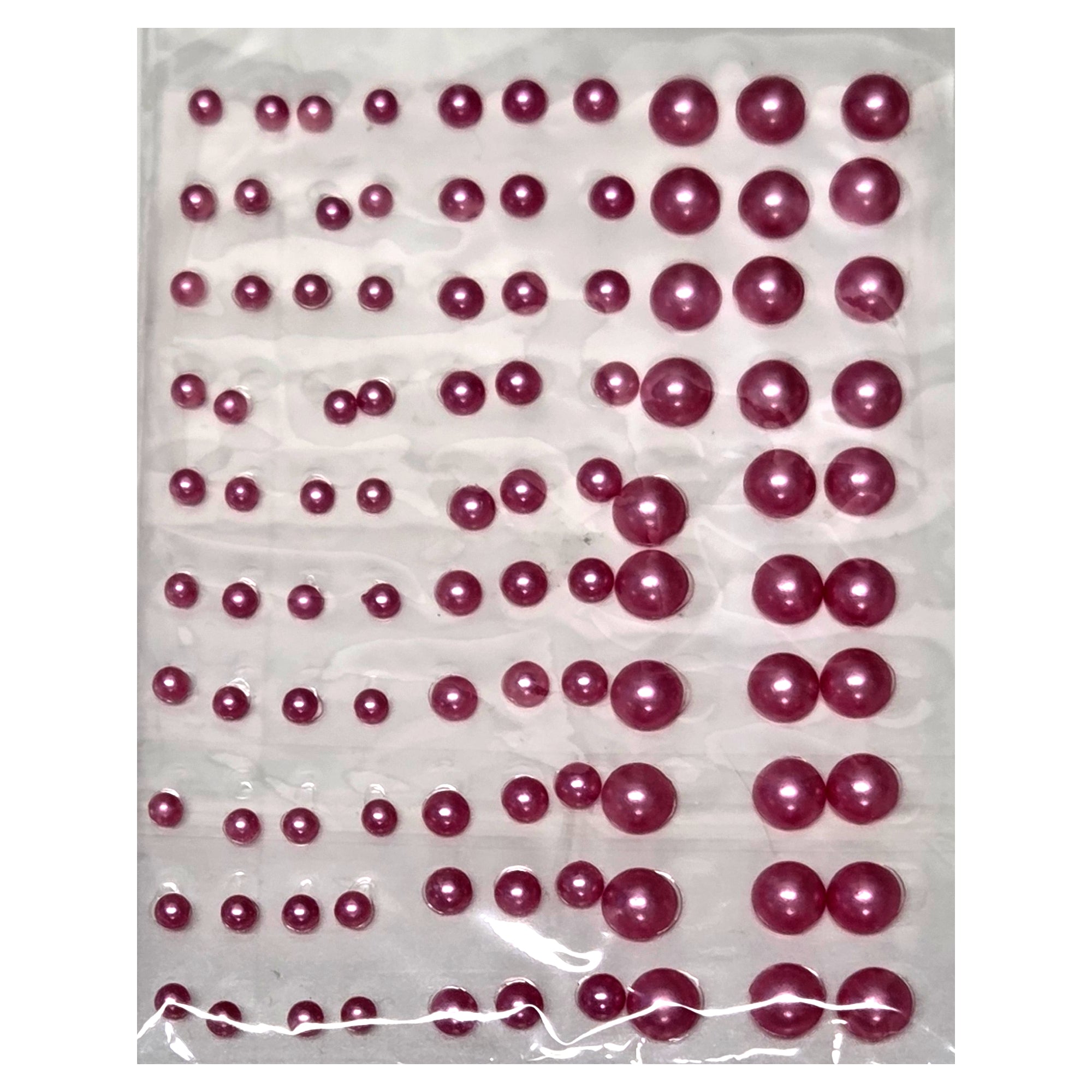 Our Brads Need Friends Collection Multi Size Hot Pink Self-Adhesive Pearls by Eyelet Outlet - 100 Count