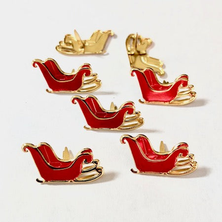 Santa's Sleigh Christmas Brads by Eyelet Outlet - Pkg. of 12