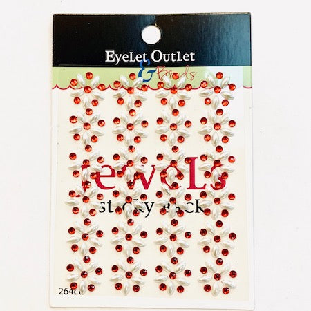 Our Brads Need Friends Collection Red & White Snowflake Self-Adhesive Scrapbook Bling by Eyelet Outlet