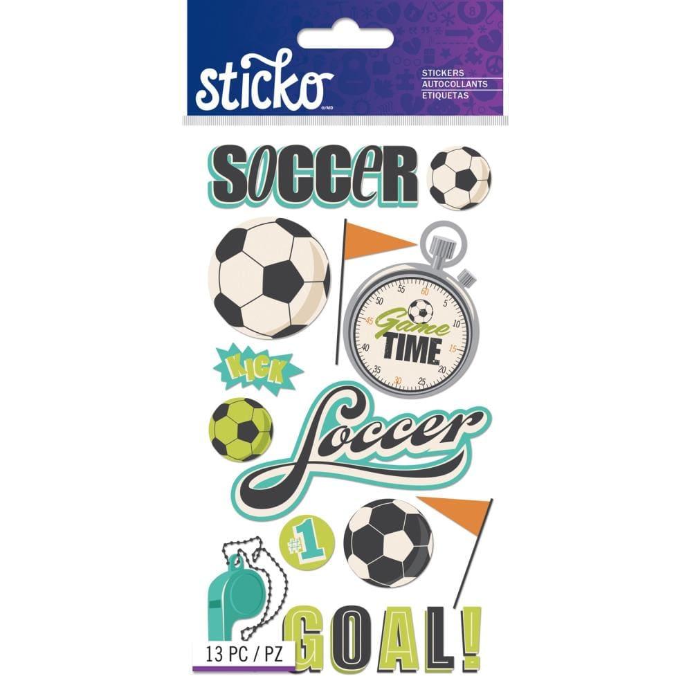 Soccer Words And Icons Scrapbook 4 x 7 Stickers by EK Success - Scrapbook Supply Companies