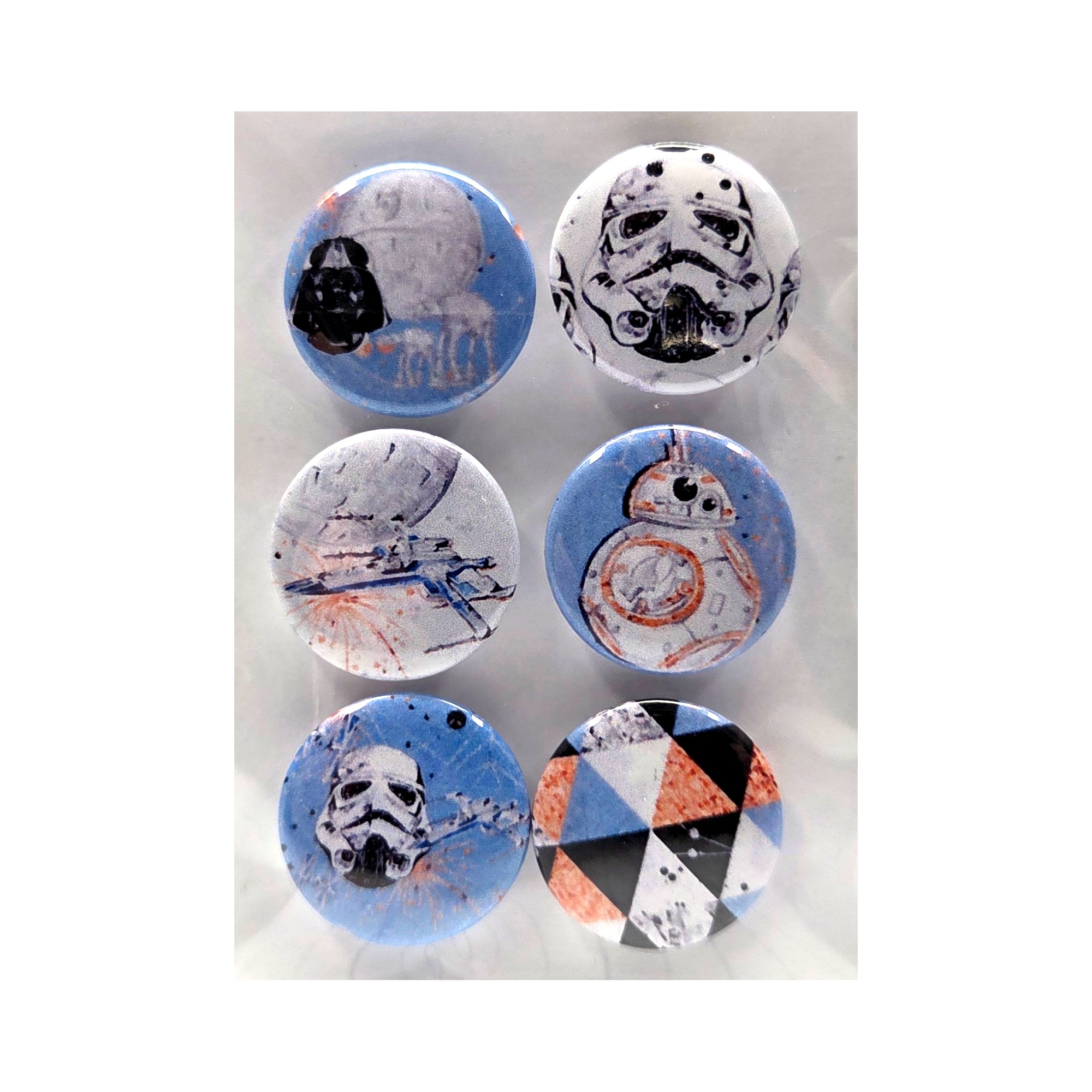 Button Bubbles Collection Space Wars 1" Decorative, Self-Adhesive Scrapbook Button Embellishments by Marla - 6 Pieces