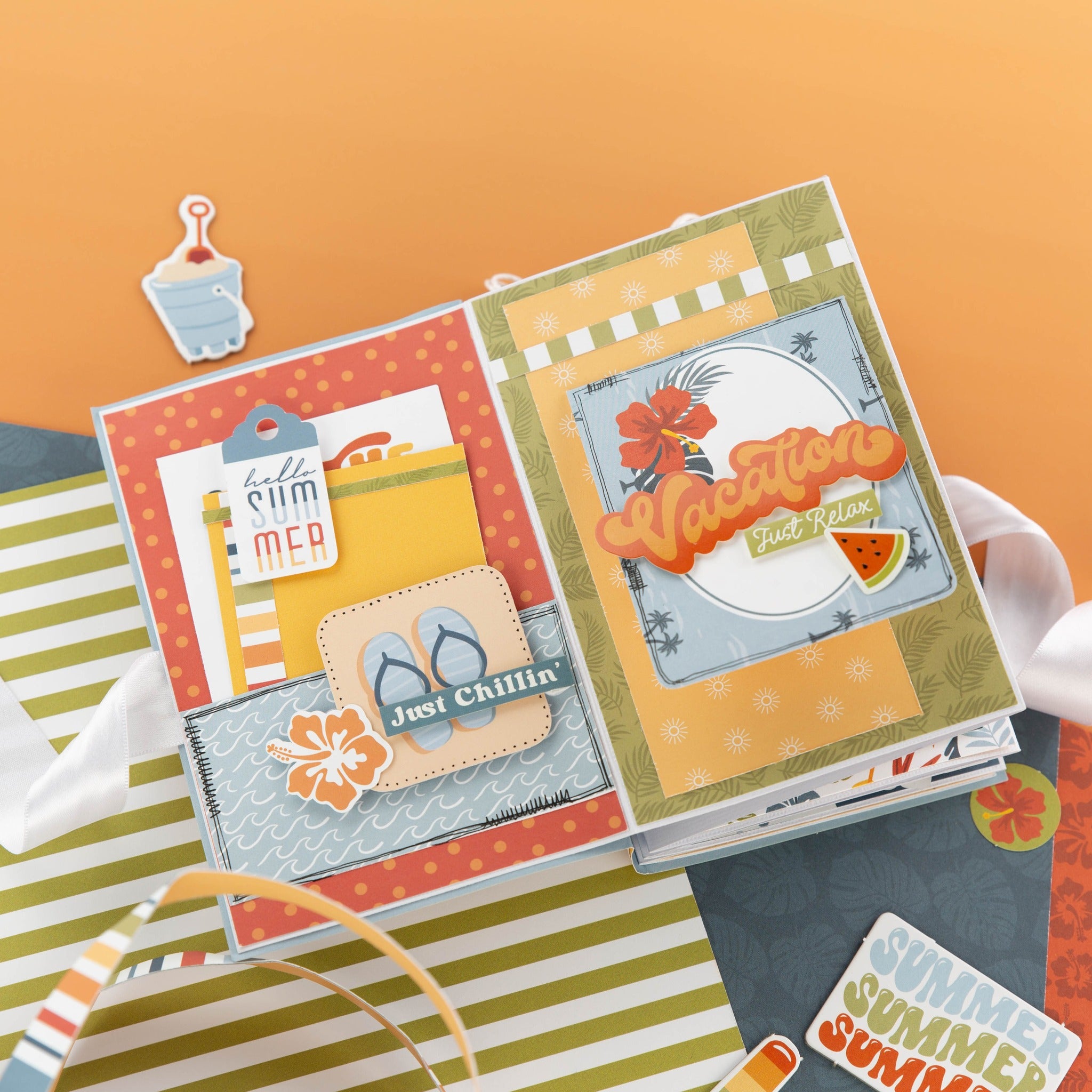 Summer Vibes Scrapbook Paper & Sticker Collection Kit by Echo Park Paper - 13 Pieces