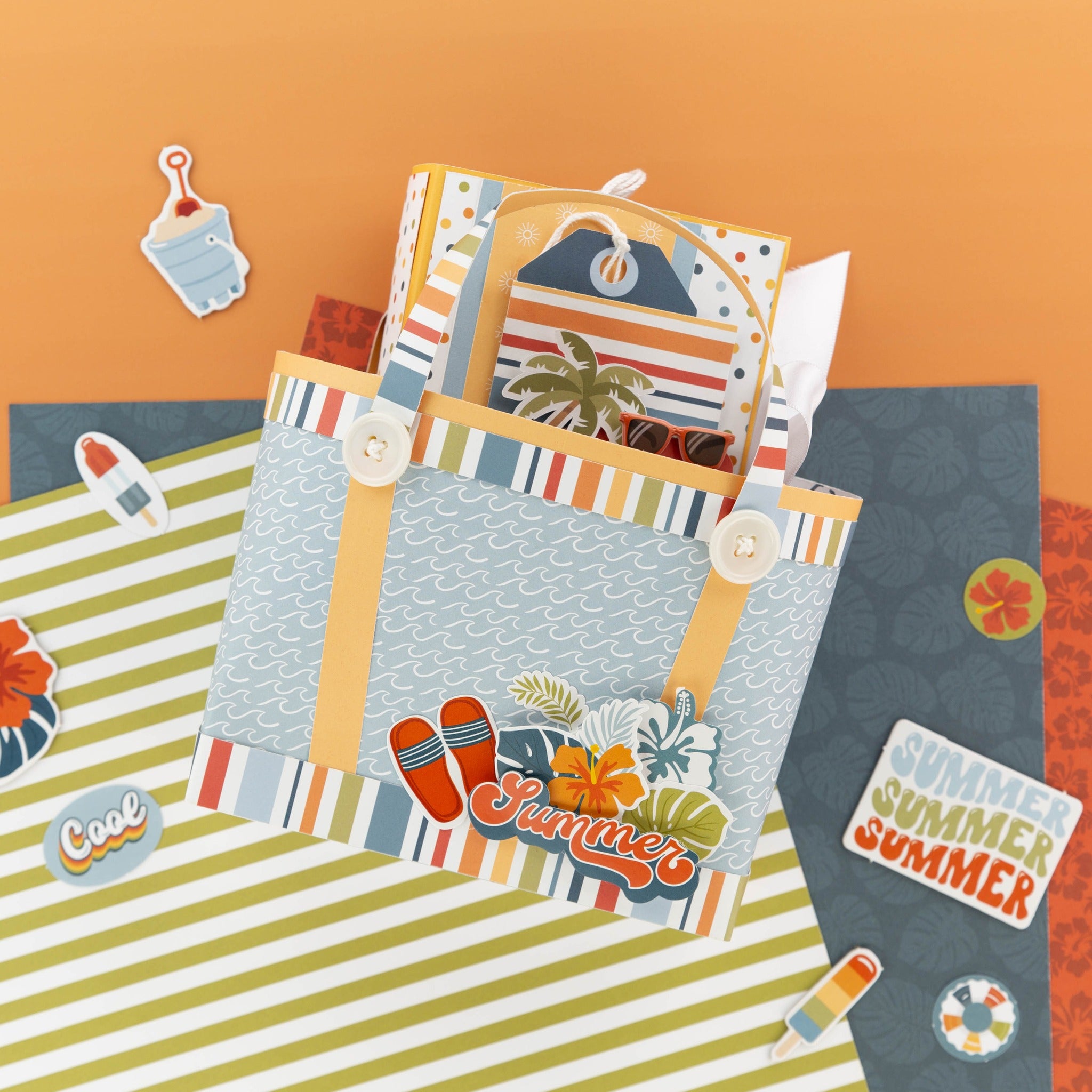 Summer Vibes Scrapbook Paper & Sticker Collection Kit by Echo Park Paper - 13 Pieces
