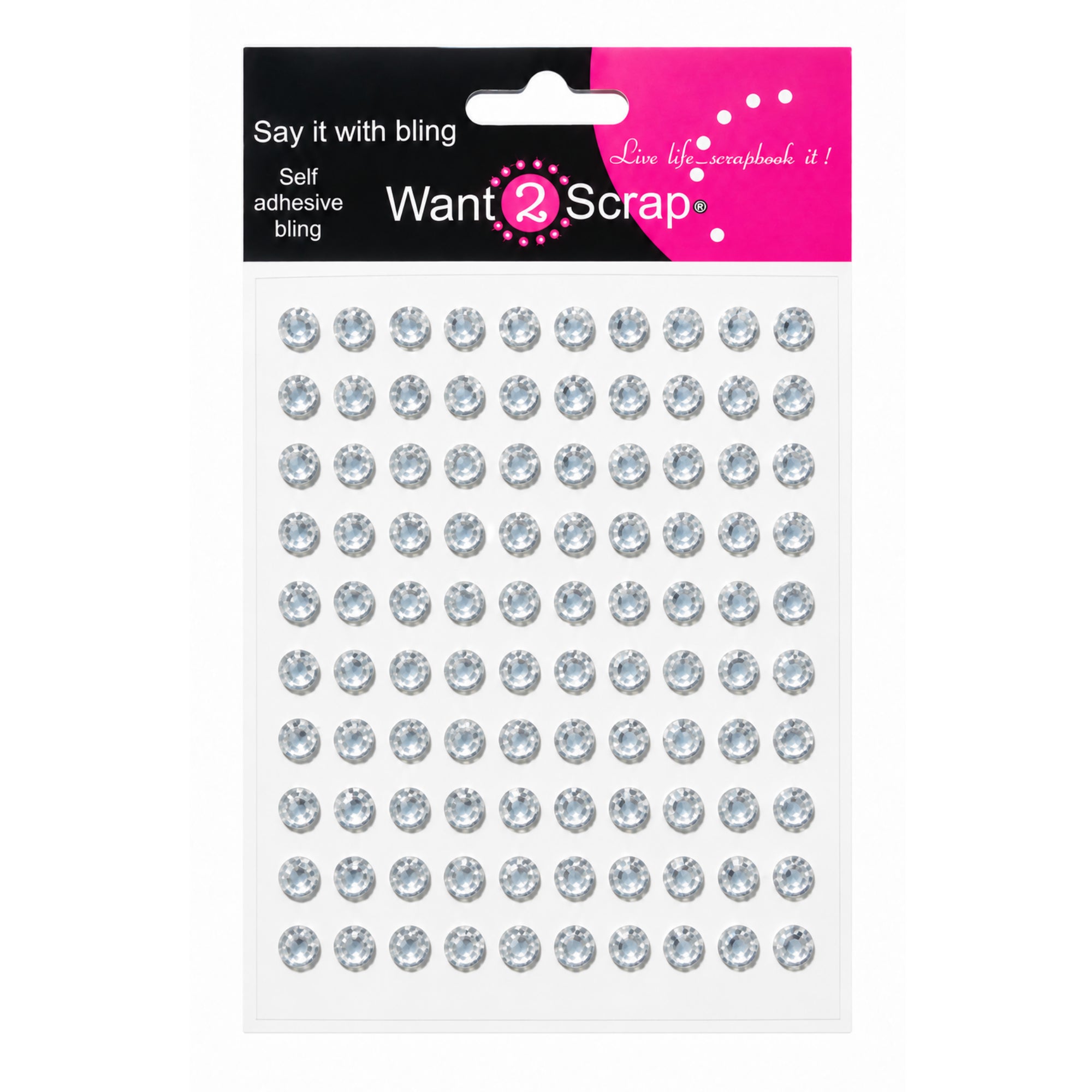 Say It With Bling Collection Self-Adhesive Iridescent Sunbursts Rhinestone Scrapbook Bling by Want 2 Scrap - 100 Count