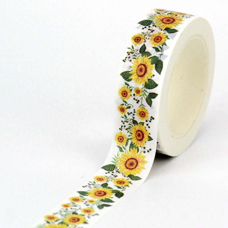 TW Collection Sunflowers Scrapbook Washi Tape by SSC Designs - 15mm x 30 Feet - Scrapbook Supply Companies