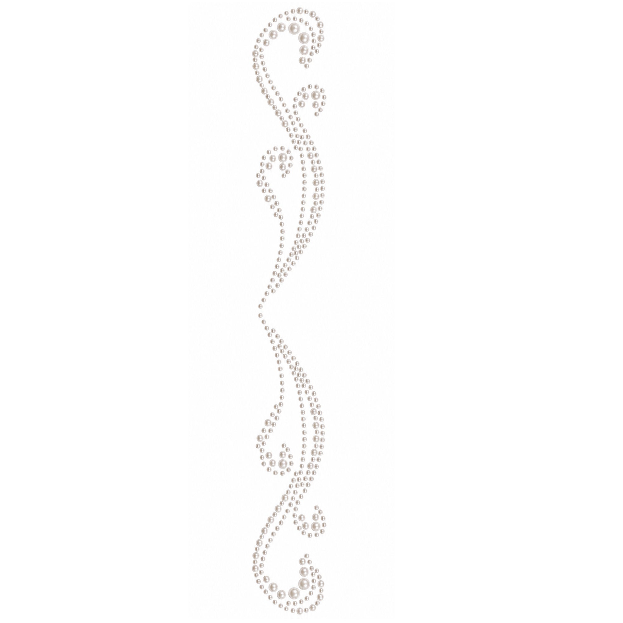 Say It With Bling Collection Eternal 2 x 11 Self-Adhesive White Pearl Flourish Swirl Scrapbook Bling by Want 2 Scrap