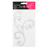 Say It With Bling Collection 4 x 7 Self-Adhesive White Pearl Frilly Flourish Swirl Scrapbook by Want 2 Scrap