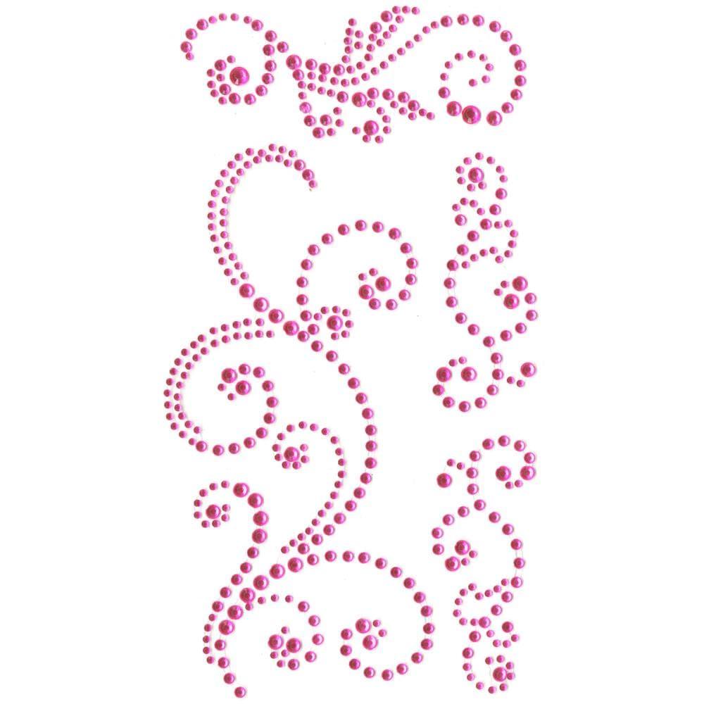 Our Brads Need Friends Collection 4 x 7 Pink Swirl Rhinestone Scrapbook Bling by Eyelet Outlet - Scrapbook Supply Companies