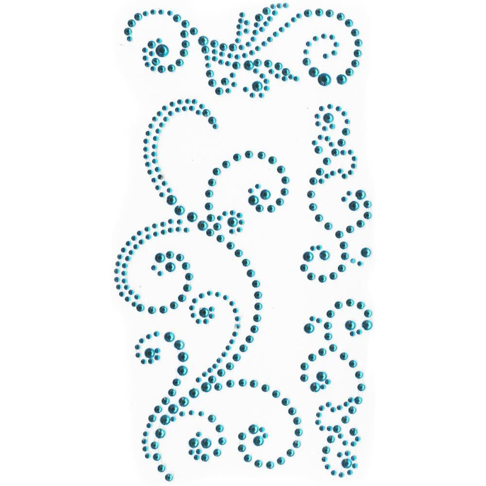 Our Brads Need Friends Collection 4 x 7 Turquoise Swirl Rhinestone Scrapbook Bling by Eyelet Outlet - Scrapbook Supply Companies