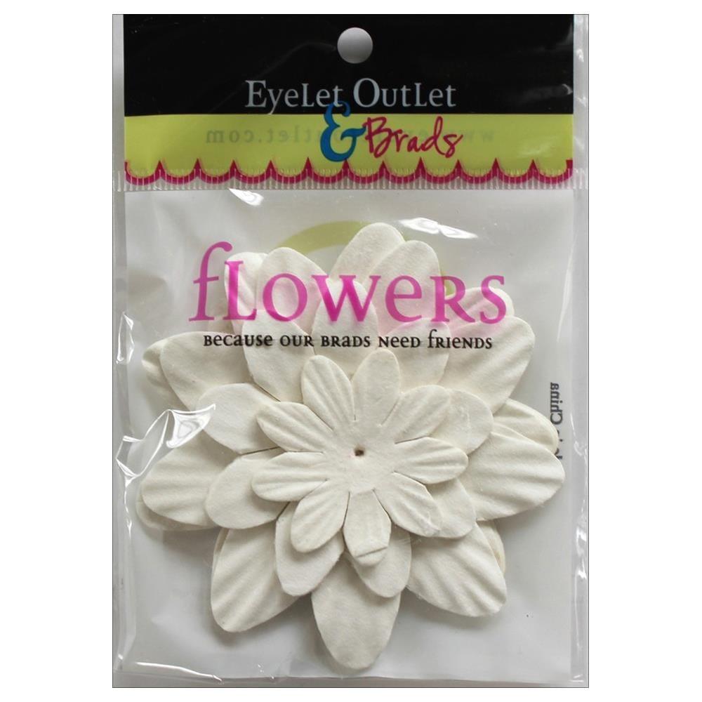 Our Brads Need Friends Collection 1.5", 2", 2.5" White Scrapbook Flowers by Eyelet Outlet - 40 Pieces - Scrapbook Supply Companies