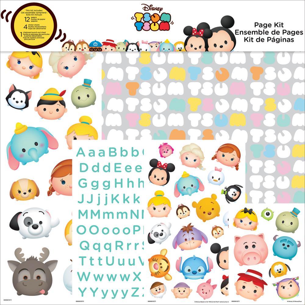Disney Collection Tsum Tsum Scrapbook Page Kit by Trends International - 17 Pieces