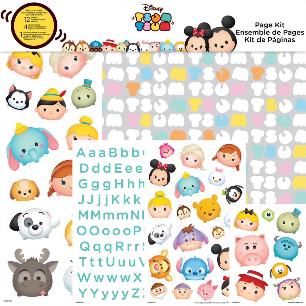 Disney Collection Tsum Tsum Scrapbook Page Kit by Trends International - 17 Pieces - Scrapbook Supply Companies