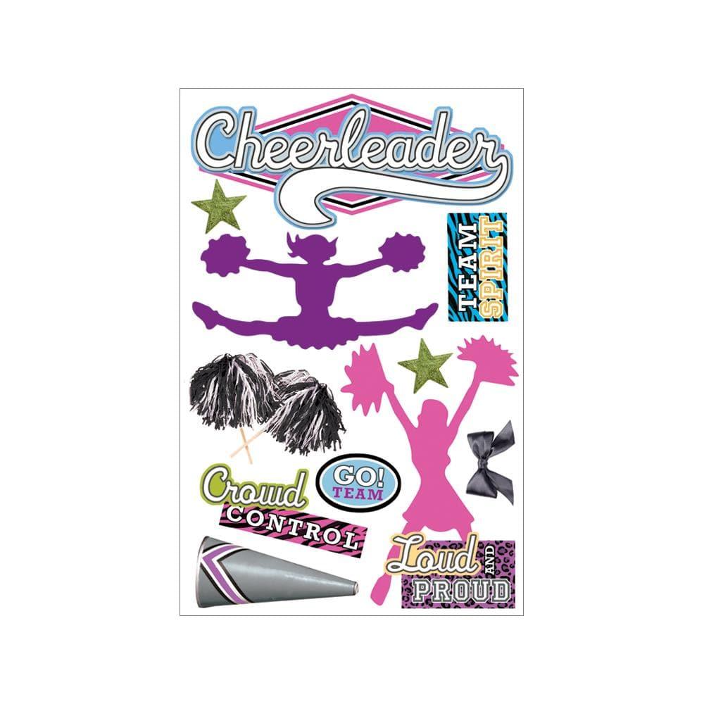 School Collection Cheerleader 5 x 7 Glitter 3D Scrapbook Embellishment by Paper House Productions - Scrapbook Supply Companies