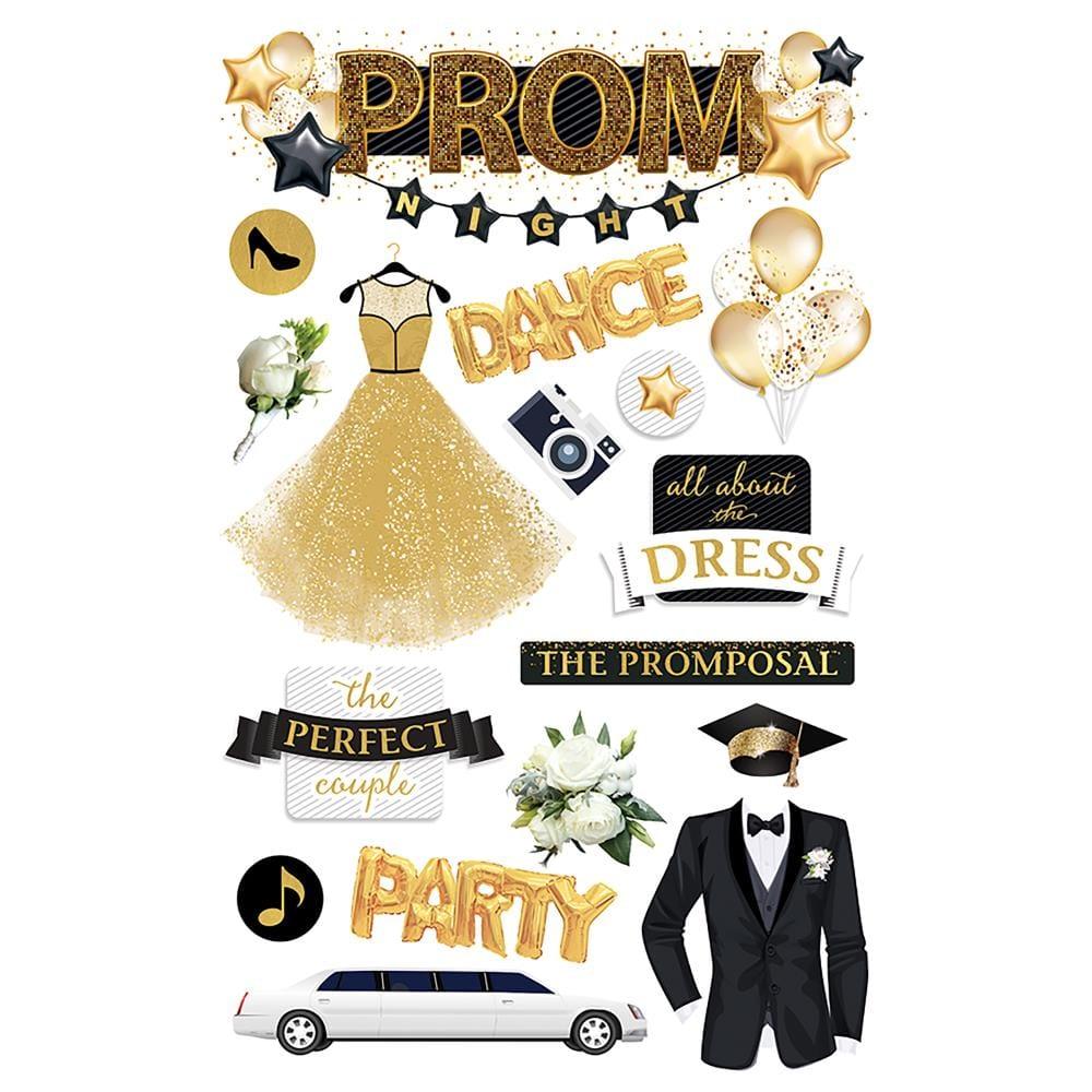 School Prom Night 3D Glitter 5 x 7 Scrapbook Embellishment by Paper House Productions - Scrapbook Supply Companies