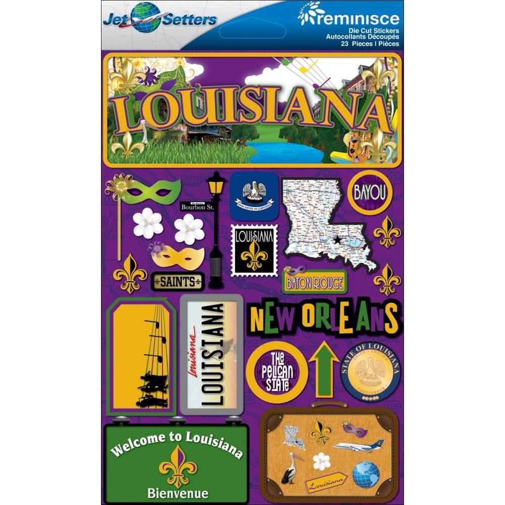 Jetsetters Collection Louisiana 5 x 7 Scrapbook Embellishment by Reminisce - Scrapbook Supply Companies
