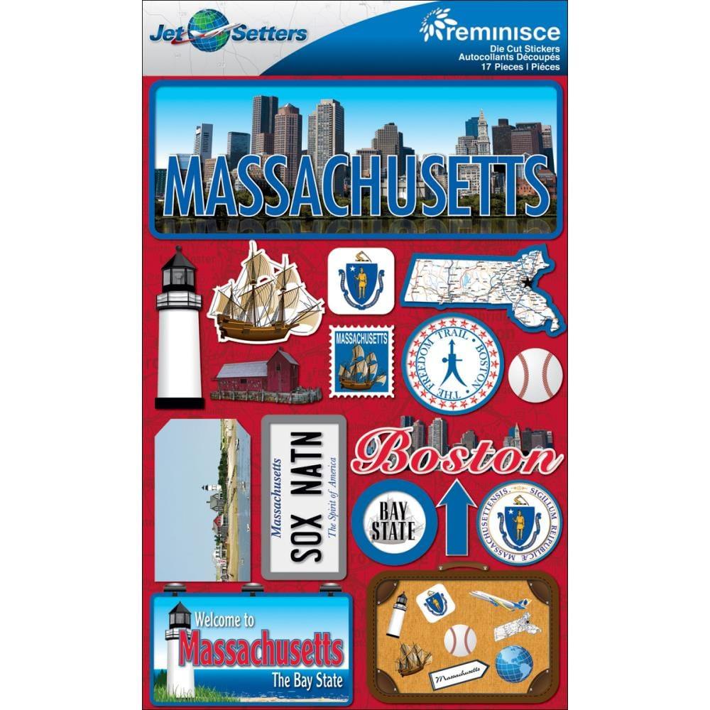 Jetsetters Collection Massachusetts 5 x 7 Scrapbook Embellishment by Reminisce - Scrapbook Supply Companies