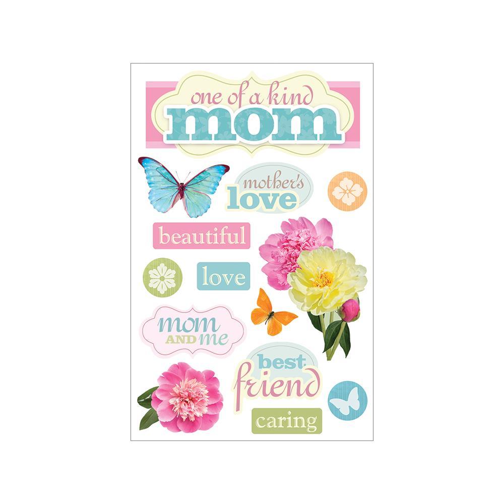 Family Collection Mom 5 x 7 Glitter & Foil 3D Scrapbook Embellishment by Paper House Productions - Scrapbook Supply Companies