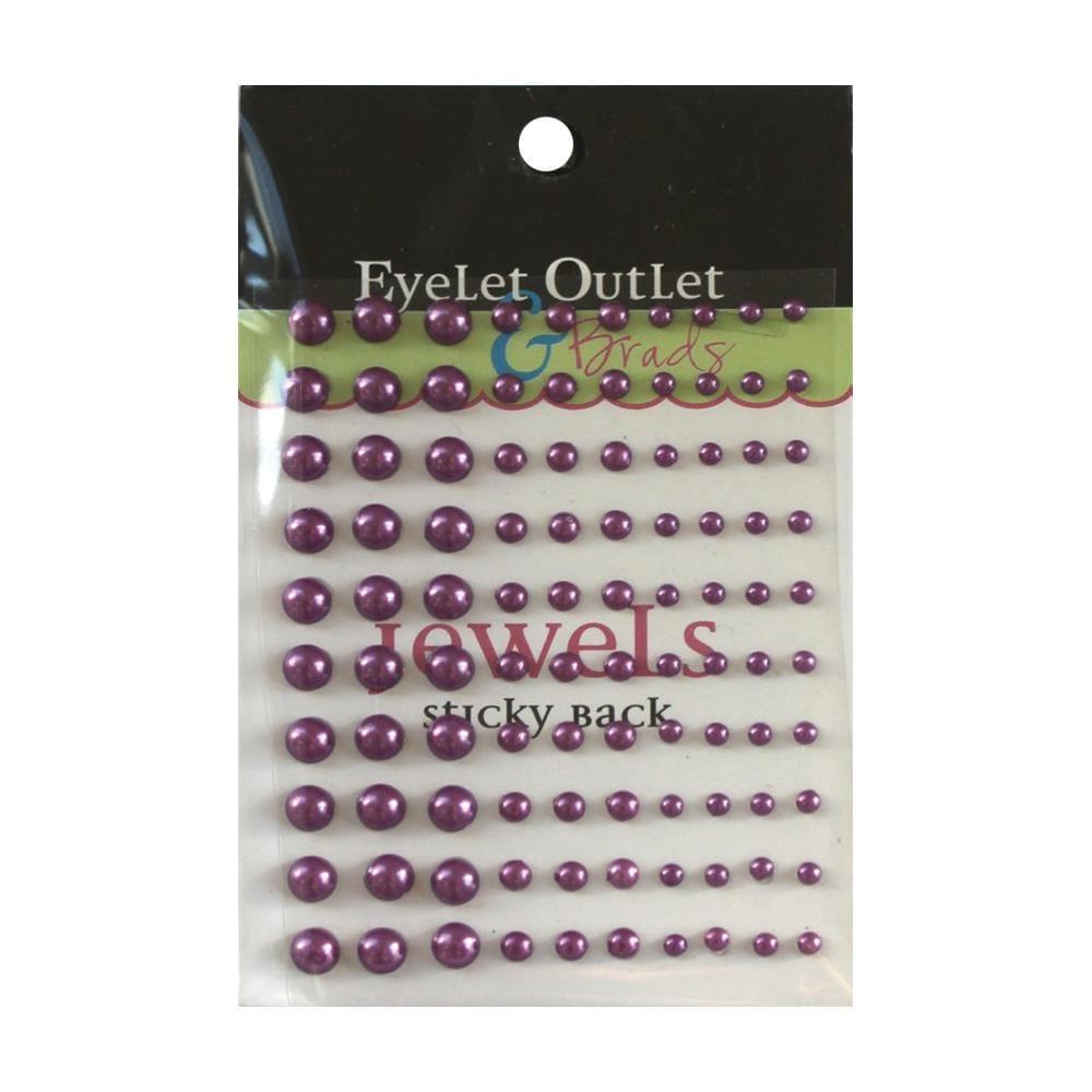 Our Brads Need Friends Collection Purple Multi-Sized Self-Adhesive Pearls by Eyelet Outlet - 100 Pearls - Scrapbook Supply Companies