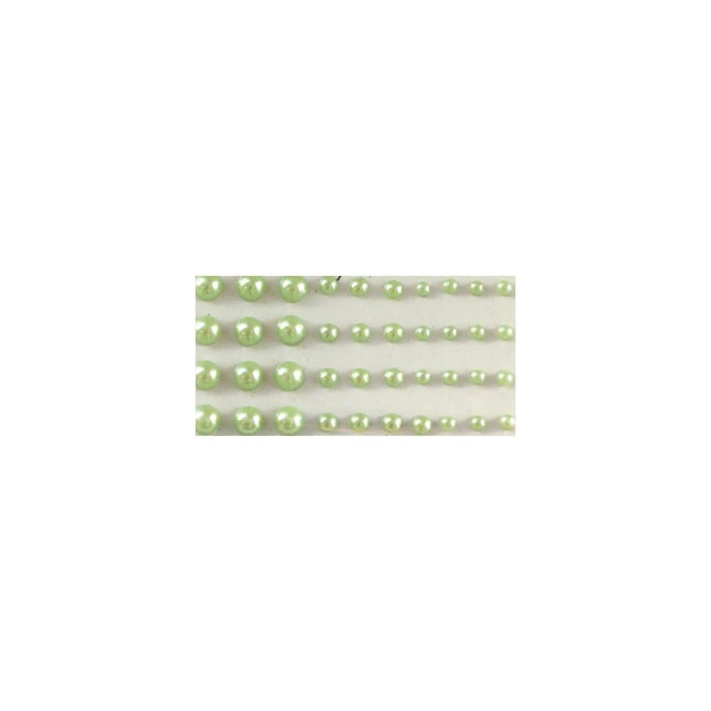 Our Brads Need Friends Collection Green Multi-Sized Self-Adhesive Pearls by Eyelet Outlet - 100 Pearls - Scrapbook Supply Companies