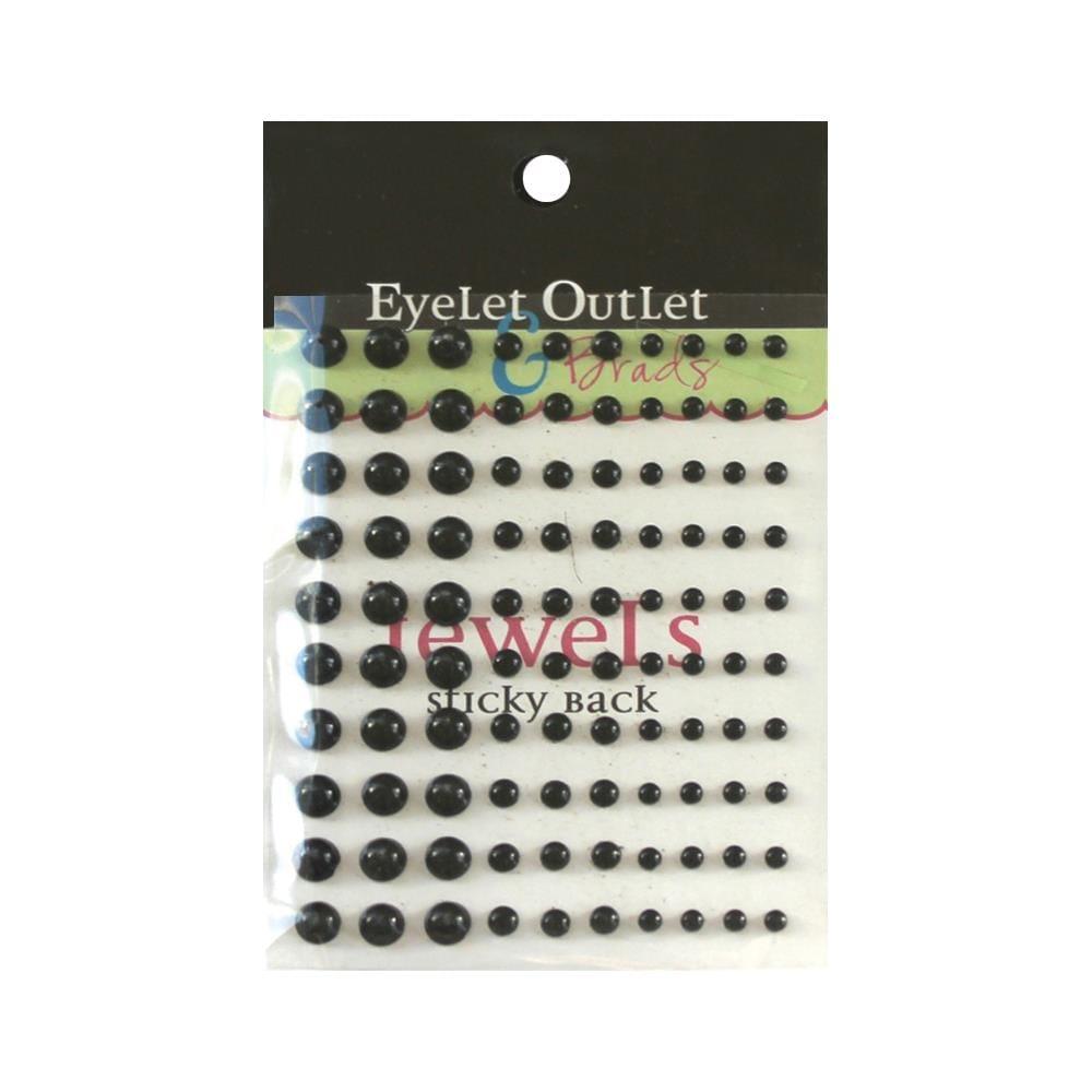 Our Brads Need Friends Collection Black Multi-Sized Self-Adhesive Pearls by Eyelet Outlet - 100 Pearls - Scrapbook Supply Companies
