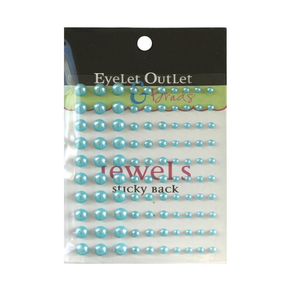 Our Brads Need Friends Collection Teal Multi-Sized Self-Adhesive Pearls by Eyelet Outlet - 100 Pearls - Scrapbook Supply Companies