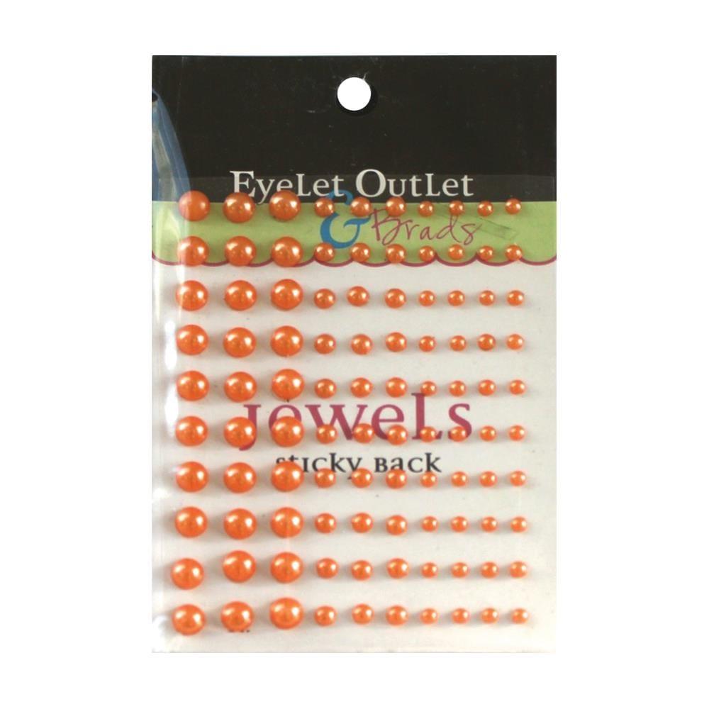 Our Brads Need Friends Collection Orange Multi-Sized Self-Adhesive Pearls by Eyelet Outlet - 100 Pearls - Scrapbook Supply Companies