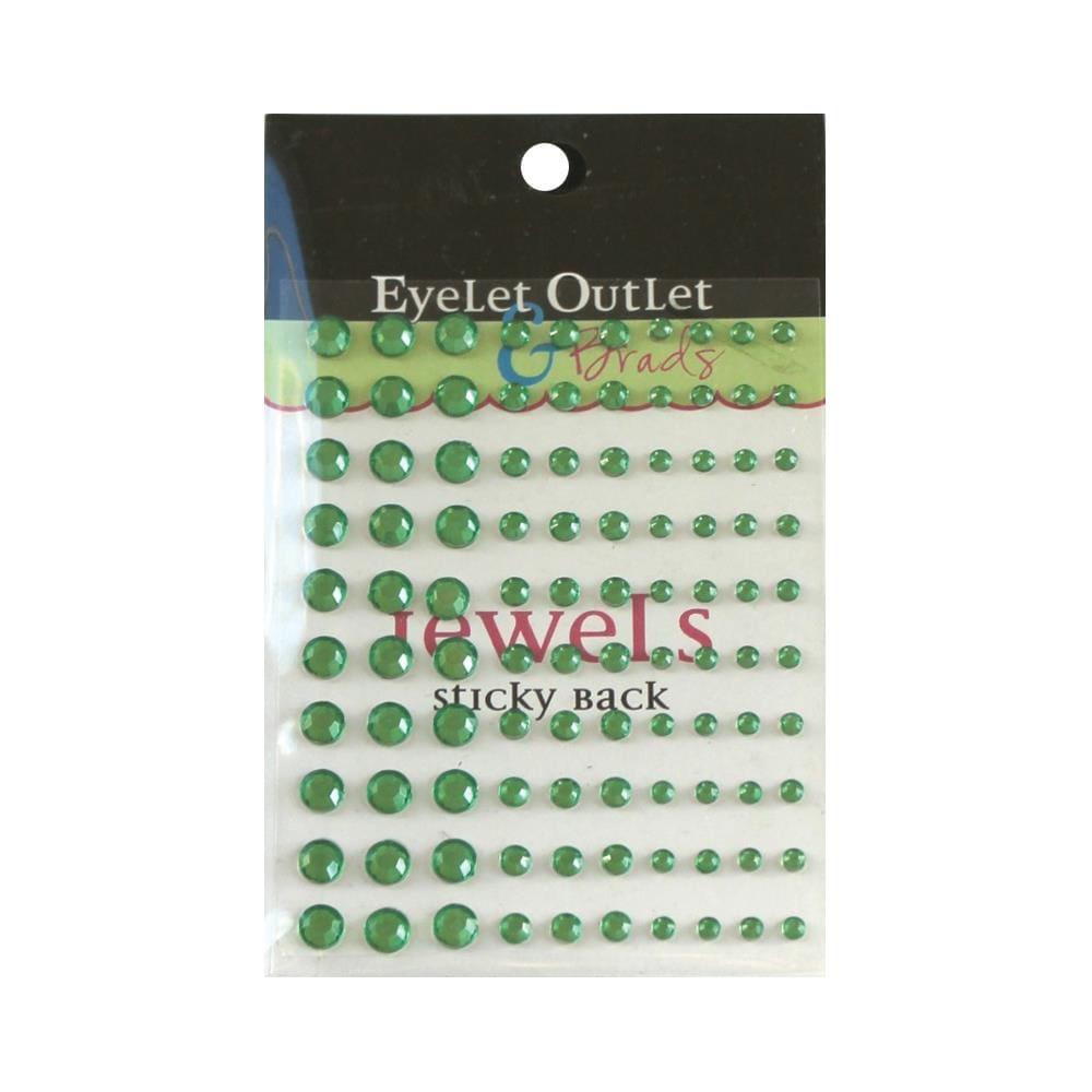 Our Brads Need Friends Collection Multi Size Green Self-Adhesive Jewels by Eyelet Outlet - 100 Jewels - Scrapbook Supply Companies