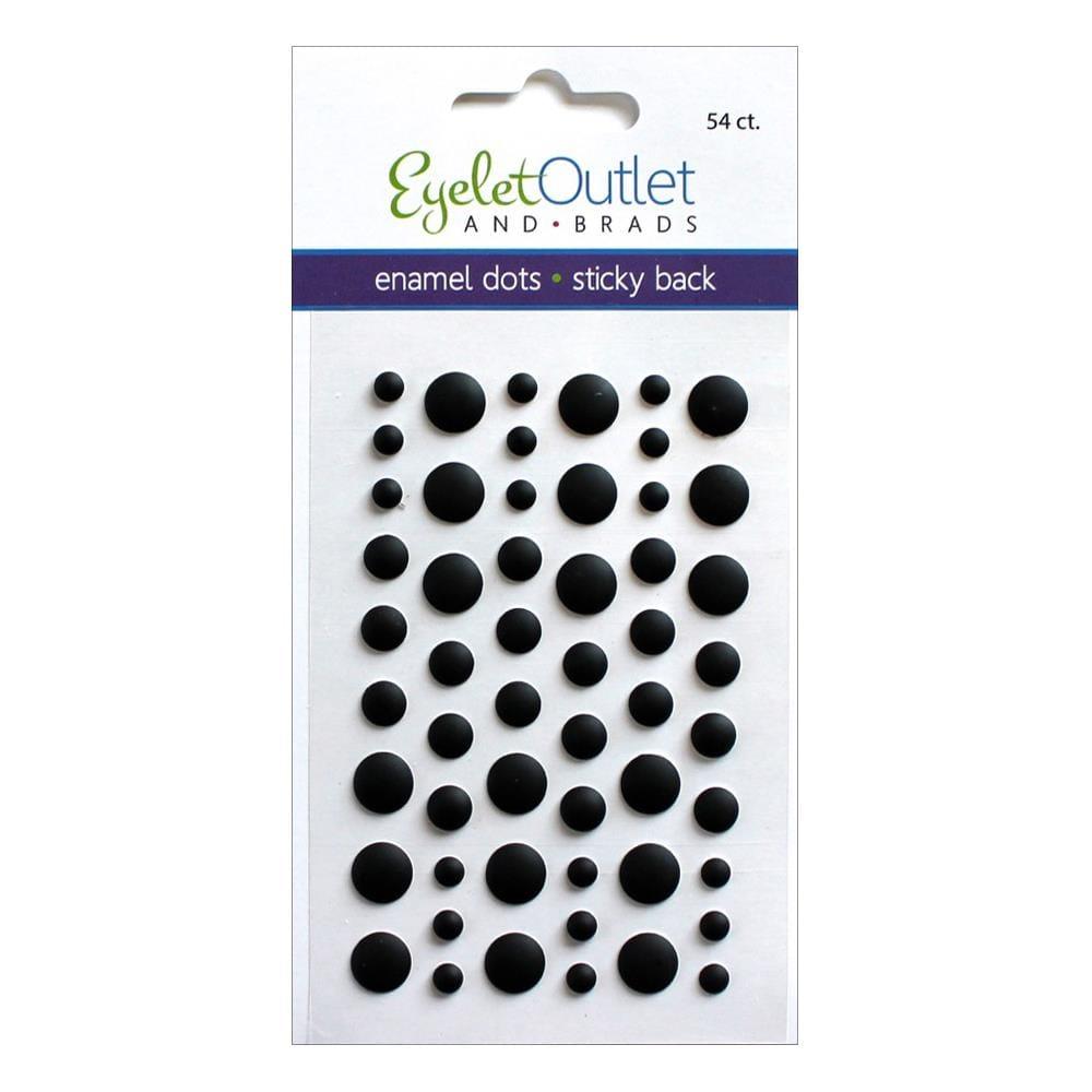 Our Brads Need Friends Collection 3 x 5 Black Scrapbook Enamel Sticky Back Dots by Eyelet Outlet - 60 Count - Scrapbook Supply Companies