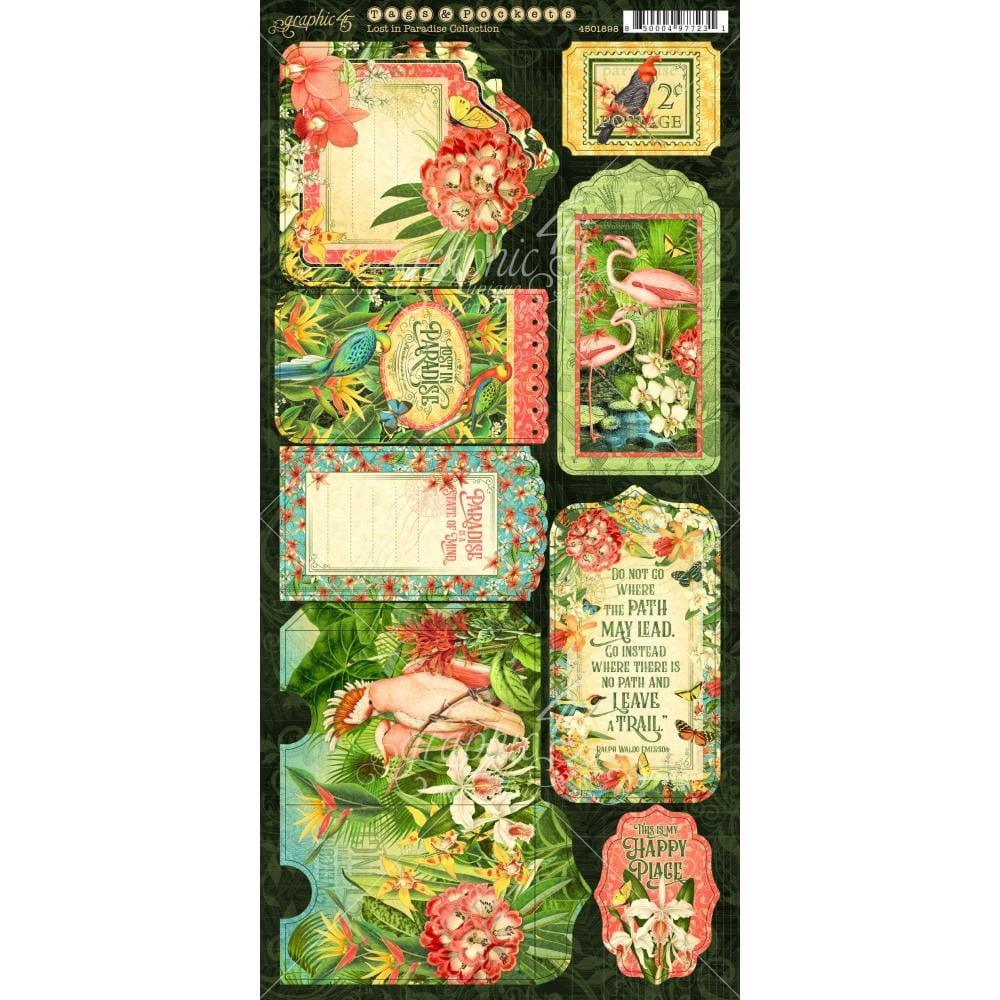 Lost In Paradise Collection 6 x 12 Double-Sided Scrapbook Cardstock Die Cuts by Graphic 45 - Scrapbook Supply Companies