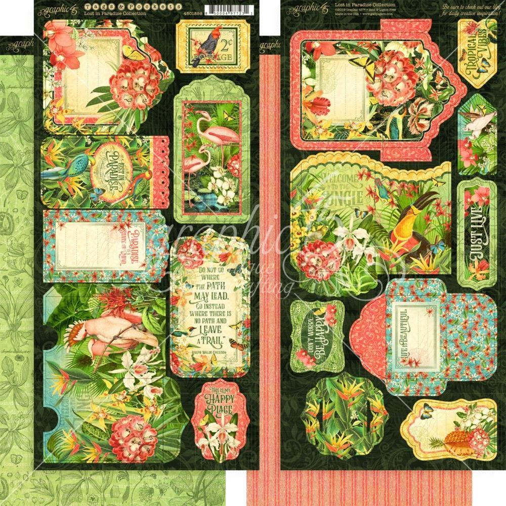 Lost In Paradise Collection 6 x 12 Double-Sided Scrapbook Cardstock Die Cuts by Graphic 45 - Scrapbook Supply Companies