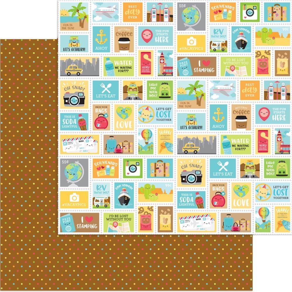 I Heart Travel Collection Scenic Spot 12 x 12 Double-Sided Scrapbook Paper by Doodlebug Design