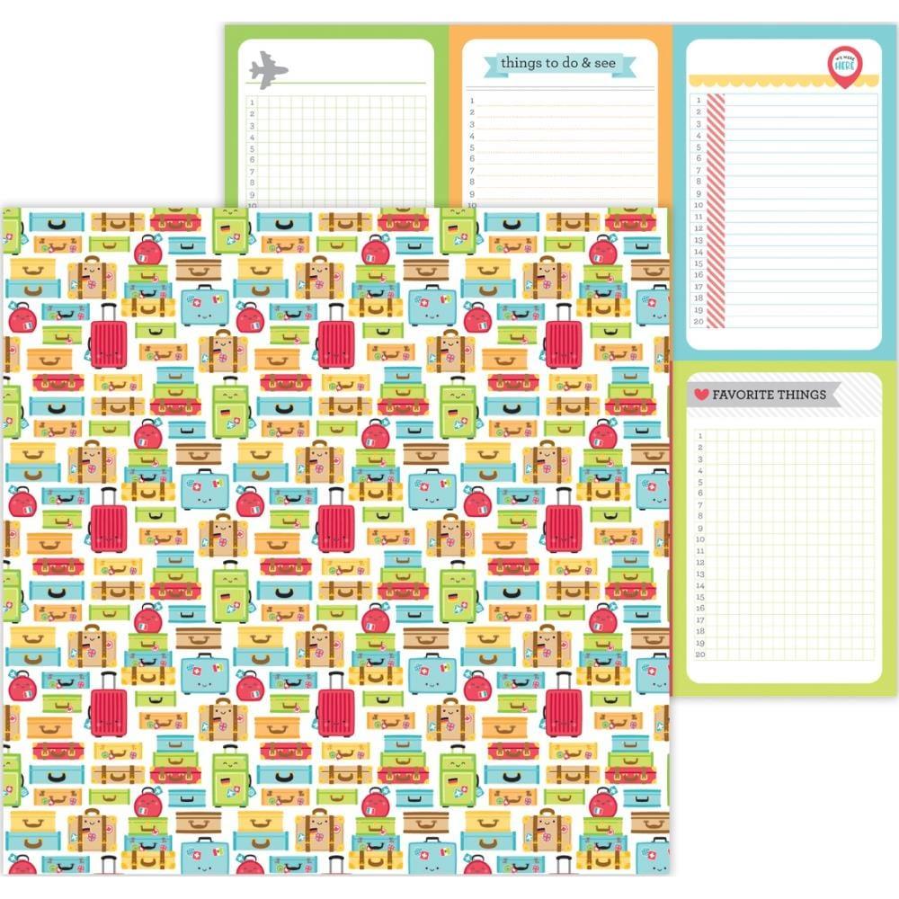 I Heart Travel Collection Vacation Time 12 x 12 Double-Sided Scrapbook Paper by Doodlebug Design
