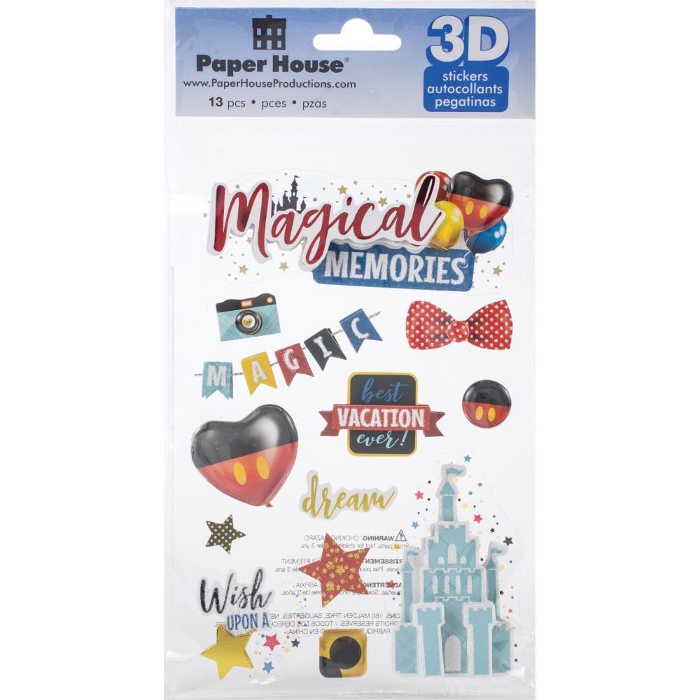 Travel Collection Magical Memories 5 x 7 Glitter Chipboard Scrapbook Embellishment by Paper House Productions - Scrapbook Supply Companies