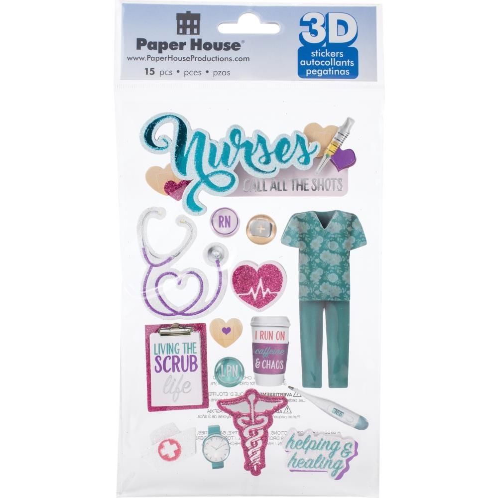 Occupation Collection Nurses 3D Glitter Scrapbook Embellishment by Paper House Productions - Scrapbook Supply Companies