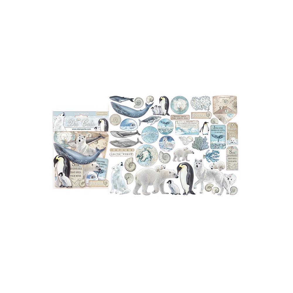Arctic Antarctic Collection 5 x 5 Chipboard Die Cut Scrapbook Embellishments by Stamperia - 45 Pieces - Scrapbook Supply Companies