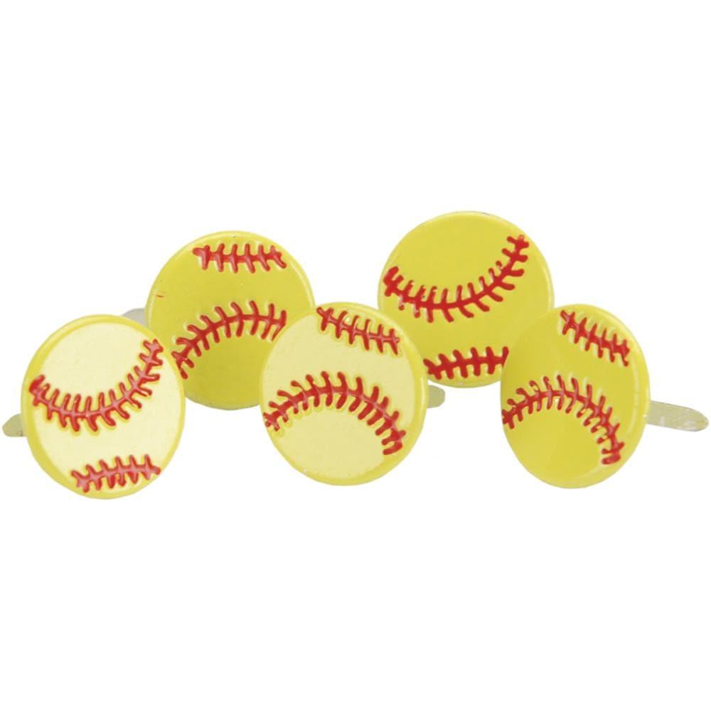 Sports Balls Collection Softball Brads by Eyelet Outlet - Pkg. of 12 - Scrapbook Supply Companies