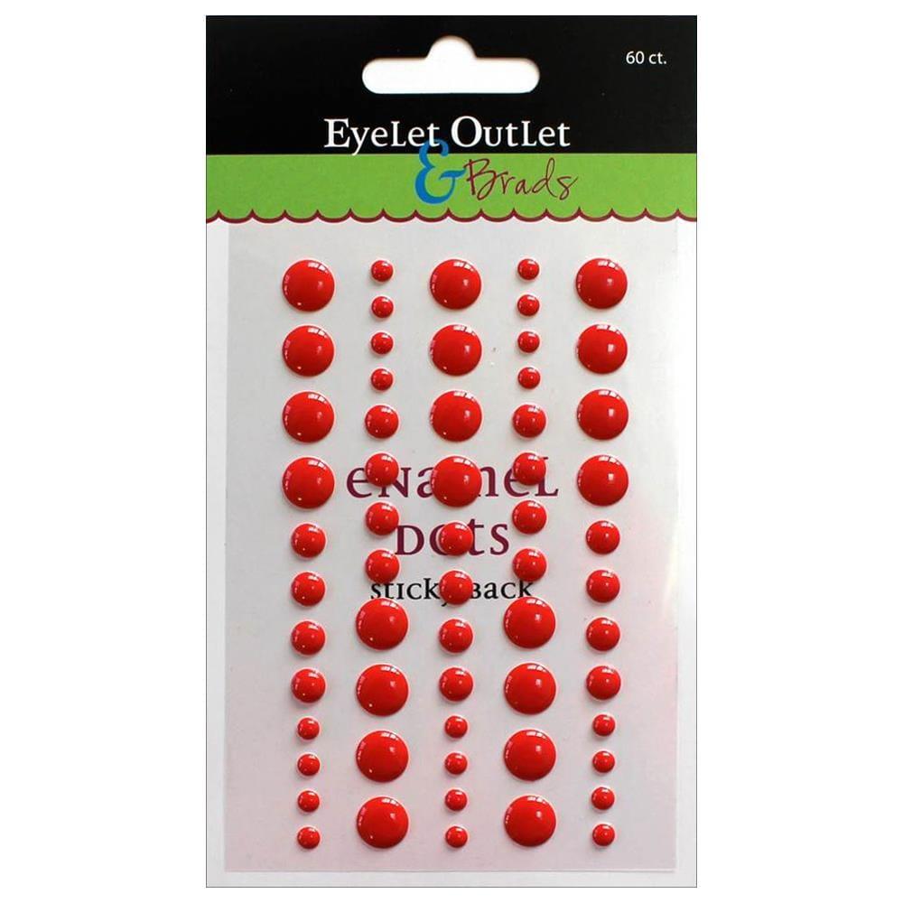 Our Brads Need Friends Collection 3 x 5 Red Scrapbook Enamel Sticky Back Dots by Eyelet Outlet 60 Count - Scrapbook Supply Companies