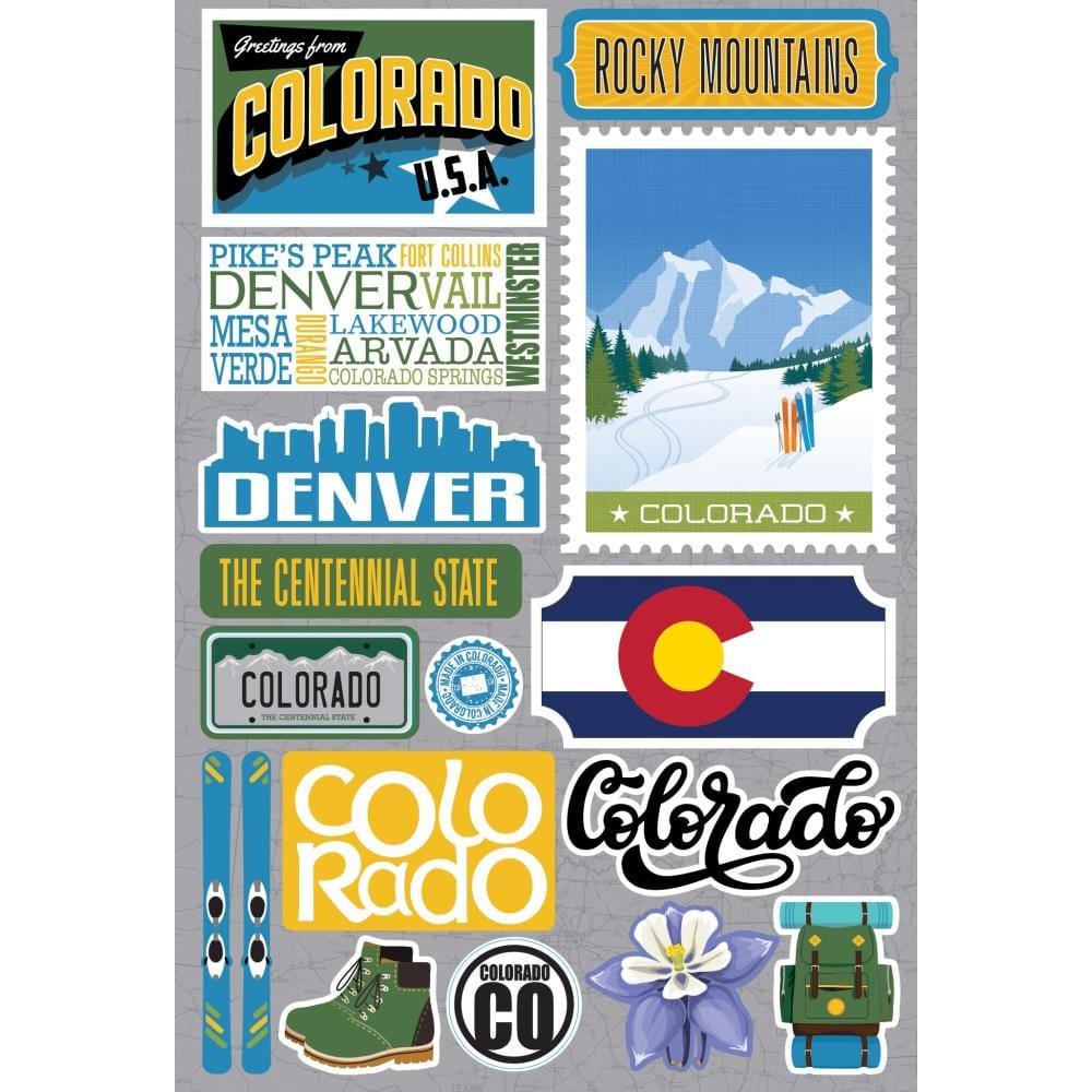 Jetsetters 3 Collection colorado 5 x 7 Scrapbook Embellishment by Reminisce - Scrapbook Supply Companies