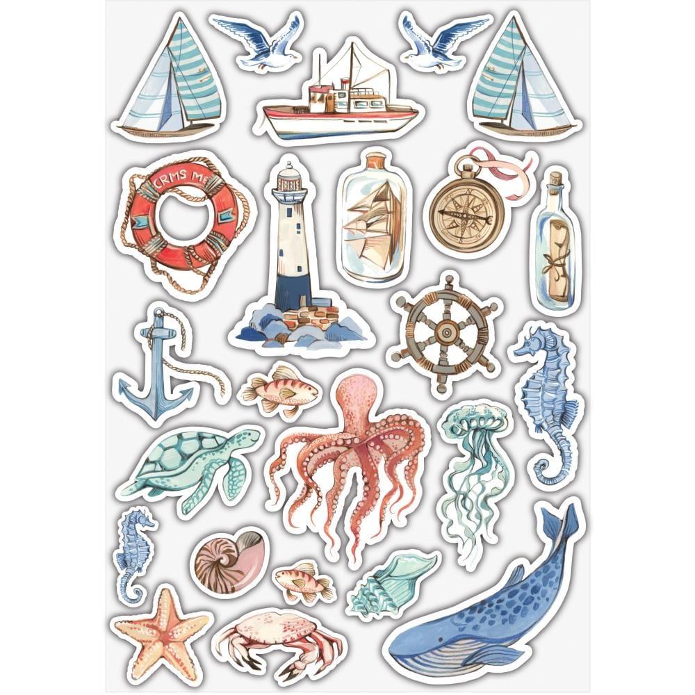 Ocean Tale Collection Puffy Stickers 5.5 x 8 Scrapbook Sticker Book by Craft Consortium - Scrapbook Supply Companies