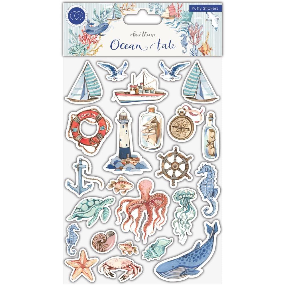 Ocean Tale Collection Puffy Stickers 5.5 x 8 Scrapbook Sticker Book by Craft Consortium - Scrapbook Supply Companies